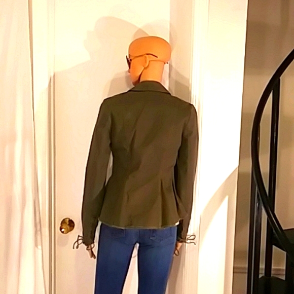 NWOT Intermix Army Green Distressed Blazer - Picture 8 of 11